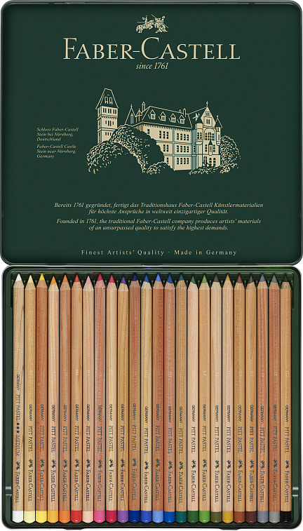 Набор карандашей пастельных Faber-castell "Pitt" 24 цв в металле 