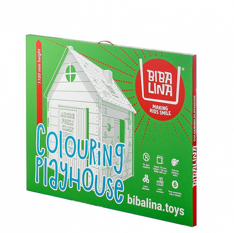 Развивающий картонный домик-конструктор BIBALINA Colouring play-house