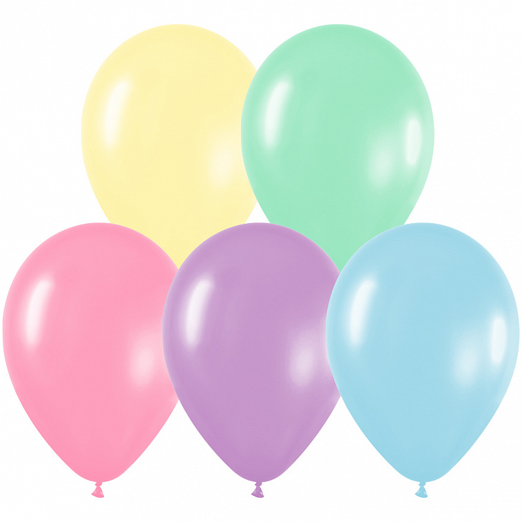 Воздушные шары MESHU "Macaroons" 10 шт., М12/30 см, пастель, ассорти