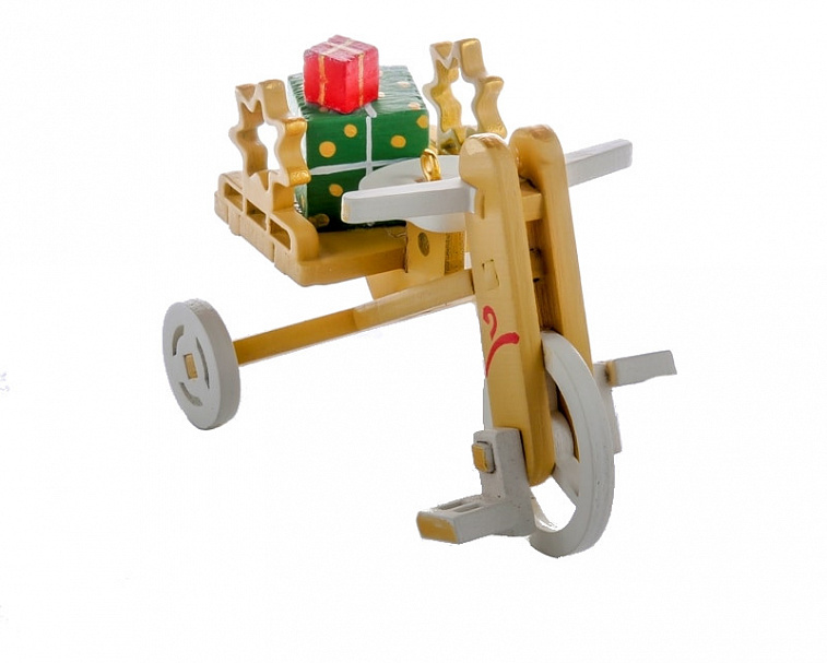 Игрушка деревянная "IDH Center" Детский велосипед с багажником 290-3 Star